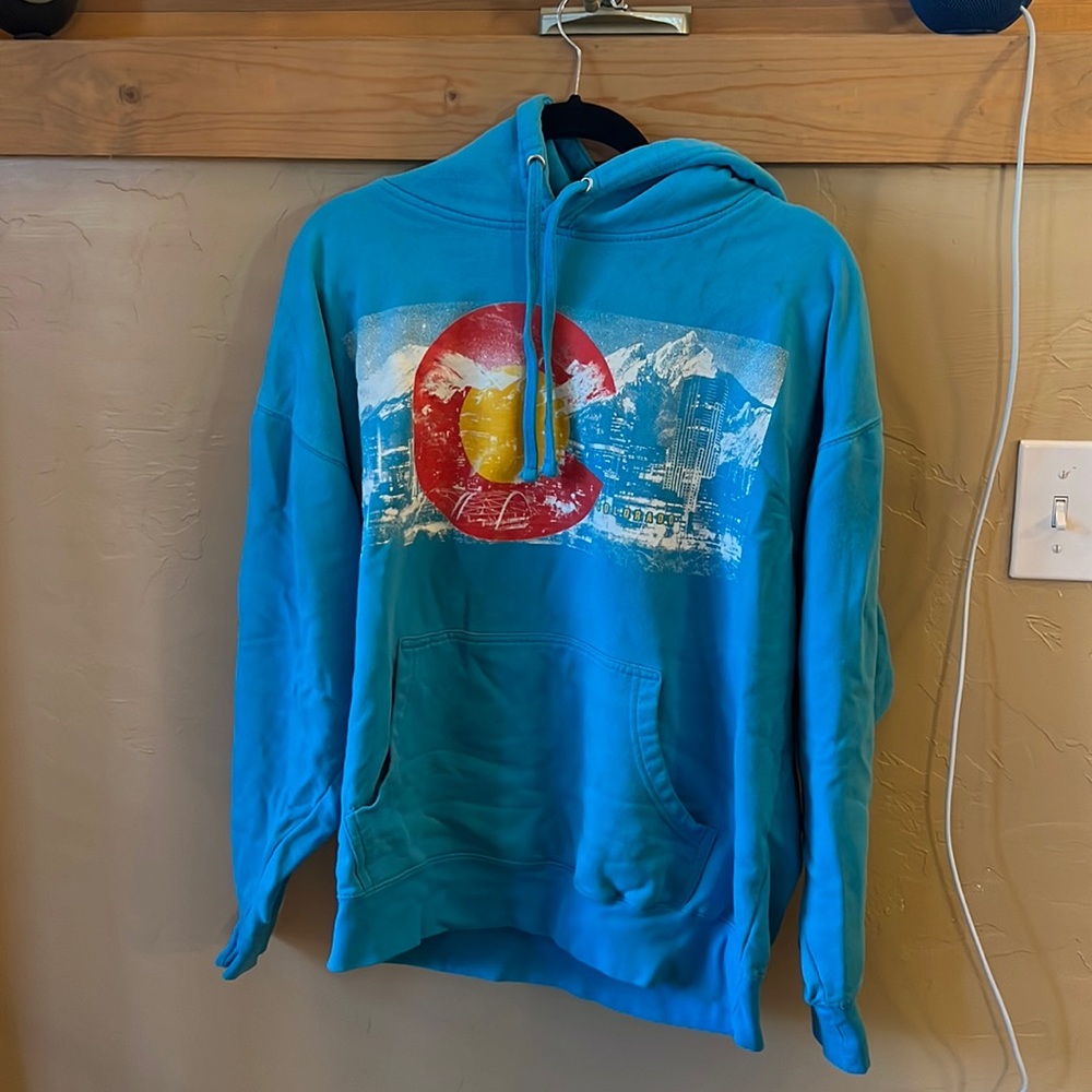 Blue mens colorado hoodie - no tags but likely a medium